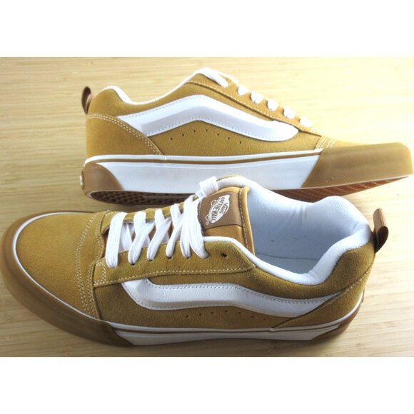 Vans Men's Knu Skool Gum Bumper Honey Yellow Suede Skate Shoes sizes NIB - Picture 7 of 7